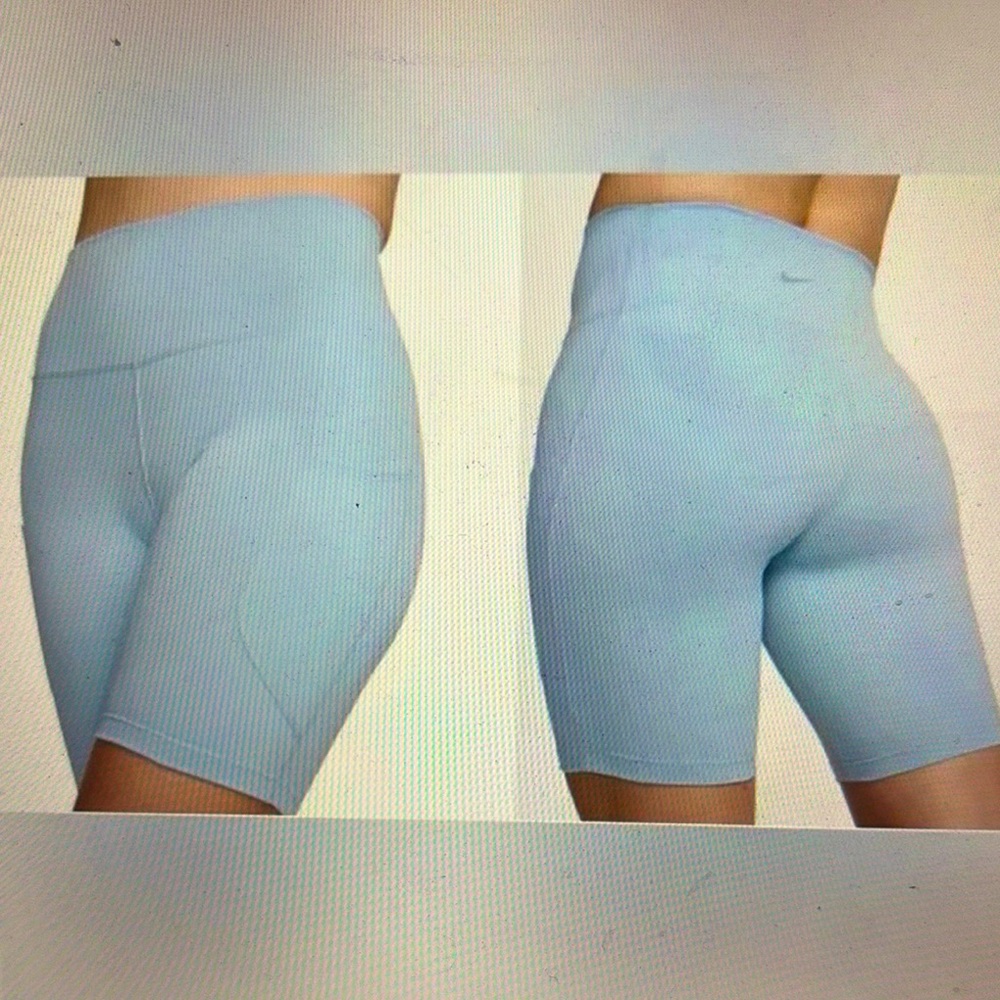 Nike One Women’s 8” High-Rise Dri-Fit Athletic Shorts - Light Blue - Sz. Small
